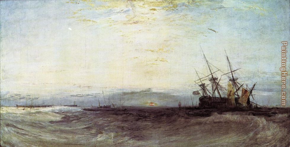 A Ship Aground painting - Joseph Mallord William Turner A Ship Aground art painting